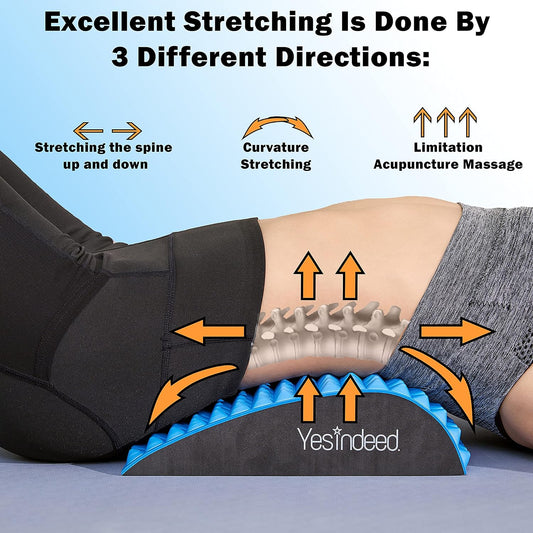 Back Stretcher Pillow – Pain Relief for Lower Back, Lumbar Support, Posture Correction, Sciatica Aid, Orthopedic Design, Easy to Use at Home, Office, or Anywhere, Orthopedist Recommended