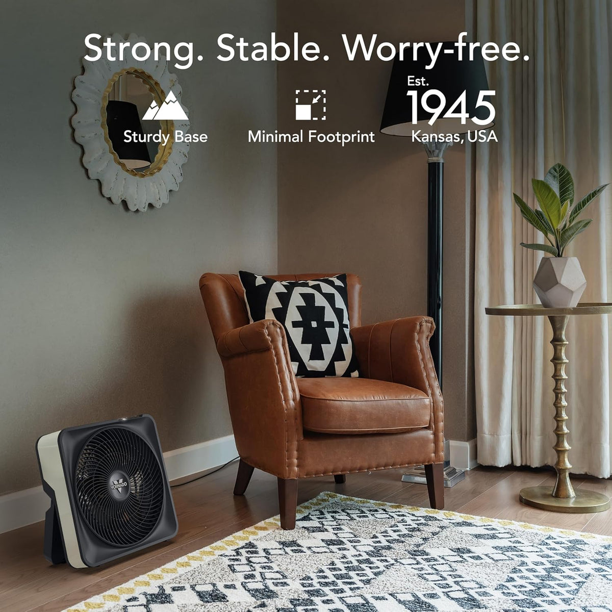 Vornado Model 80 High Velocity Box Fan, 20 Inch, 5 Speeds, Powerful Airflow