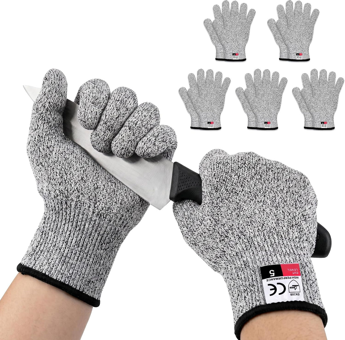 ZEEGO Level 5 Cut Resistant Gloves for Kitchen Food Grade, Machine Washable for Indoor&Outdoor Use