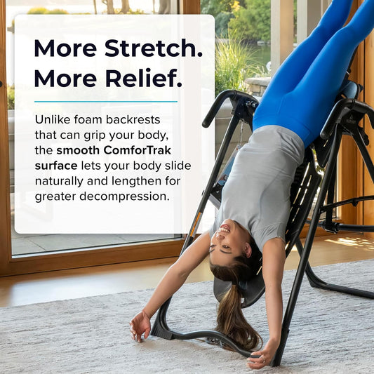 TEETER ComforTrak EP-560 Inversion Table, Decompression Surface for Full-Body Stretch, Ergo Embrace Ankle Supports, Integrated Accessories, UL Safety Certified, Heavy-Duty 300 lb Capacity