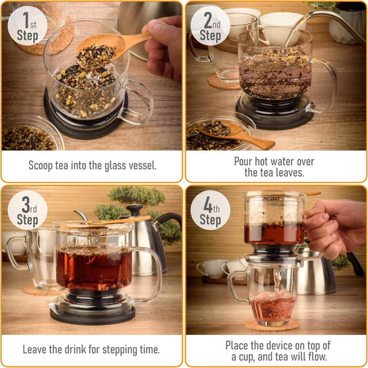 Glass Tea Infuser For Loose Leaf Tea 17oz