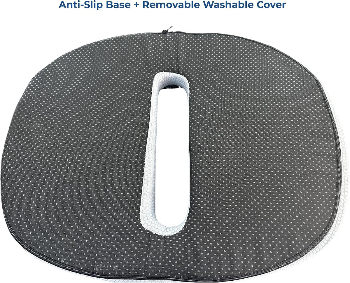 Home & Travel Gear Seat Cushion for Tailbone & Coccyx Comfort — Memory Foam for Office Chair & Car | Non-Slip Base | Ergonomic Cutout Design | Breathable Washable Cover