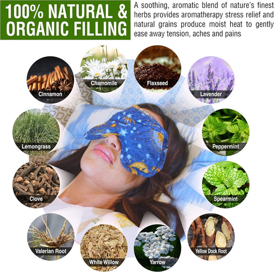 Nature's Approach Neck & Shoulder Wrap, Indigo | 12-herb rice & flaxseed wrap drapes over neck and shoulders for hot or cold therapy