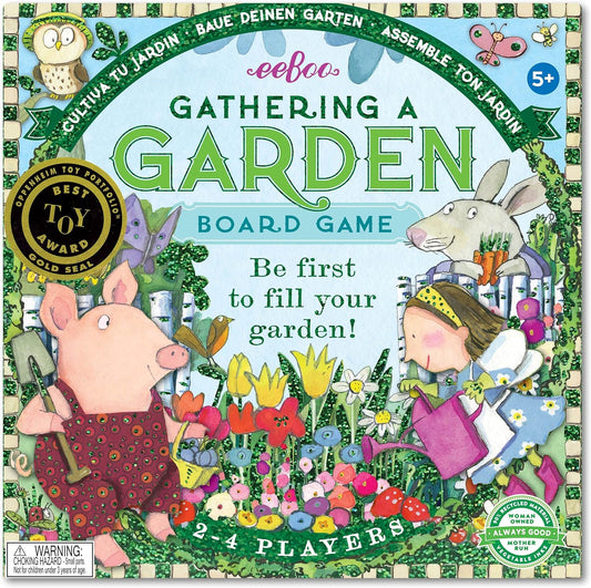 eeBoo Gathering a Garden Board Game - Award Winning Patience & Plant Counting Garden Game, Screen-Free Fun for 2-4 Players, Kids Ages 5 and up
