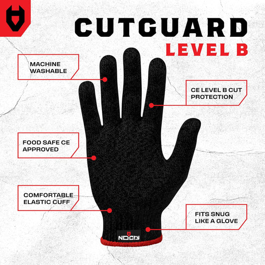 NoCry Premium Cut Resistant Gloves Food Grade — 100% Food Safe — Level 5 Meat Cutting Glove for Chefs & Butchers — Perfect Mandoline Glove or Oyster Shucking Gloves with Superior Comfort & Dexterity
