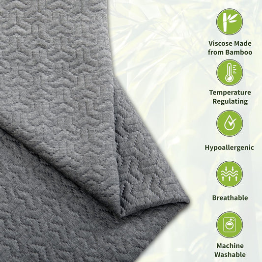 Wedge Pillow Cover for 24x21x8 Leg Elevation Cushion, Knee Pillow Cover, Hypoallergenic Replacement Pillowcase with Zipper & Pockets, Gray