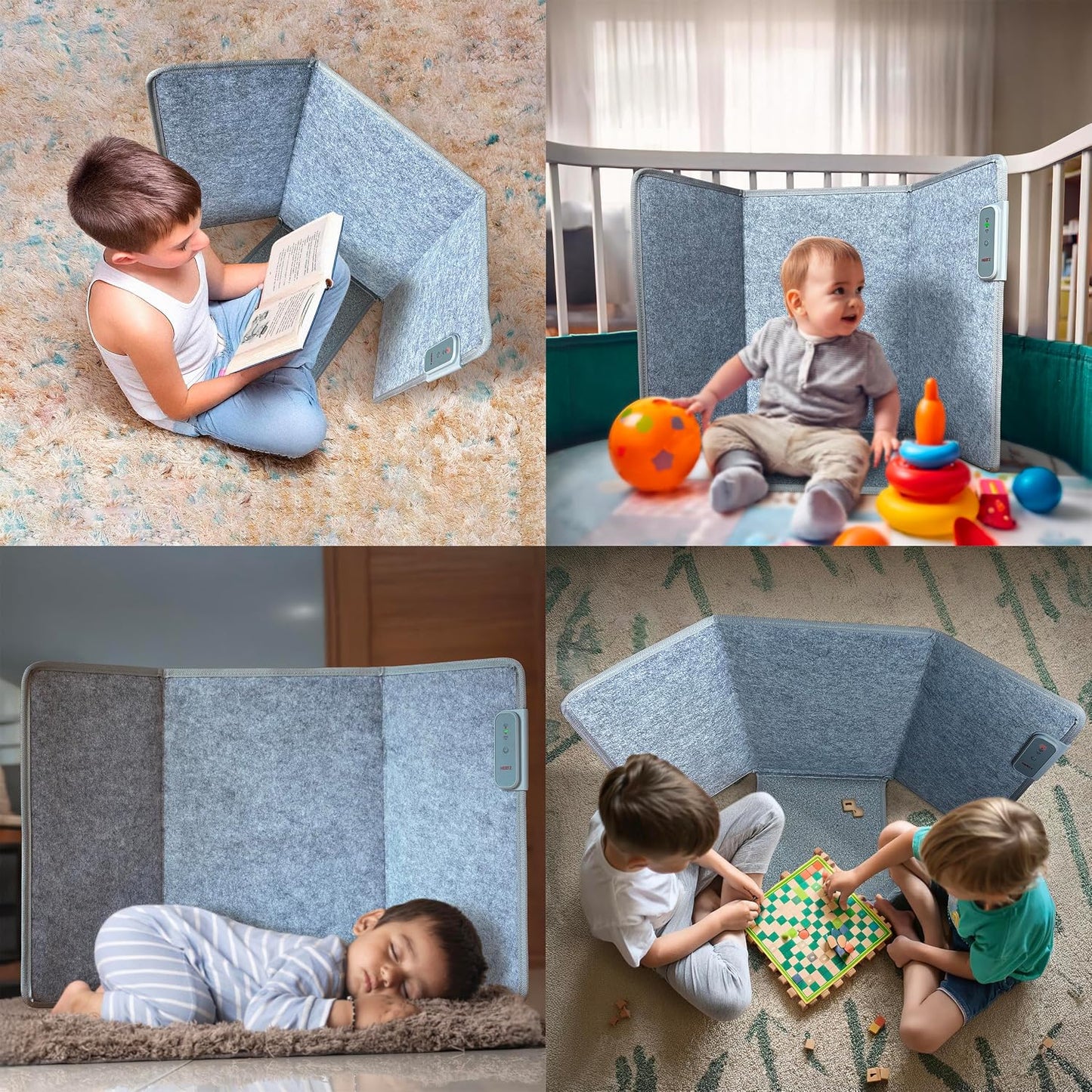 Foldable Foot & Leg Heater, Portable Under Desk Space Heater & Warmer, Heated Floor Mat, Tip-Over Protection, Auto Shutoff, Ideal for Home, Office, or Desk Use, Compact & Safe Design