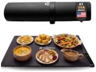 TRAVELISIMO Warming Mat for Food, 24x16in Warming Trays for Buffets Party & Family Dinners - Food Warming Mat Keeps Meals Warm & Ready to Serve, Rapid Heating Electric Warming Tray for Any Table