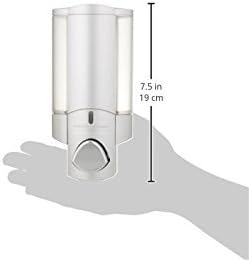 Better Living Aviva Wall Mount Shower Dispenser, 3 x 11 oz, Satin Silver | 3 Chamber, Shower Dispenser for Bathroom, Built-in Hooks, No Drill, Waterproof Dispenser Pump