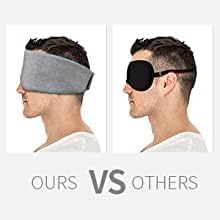 FRESHME Cotton Sleep Eye Mask for Men - Upgrade Design Blackout Side Sleeper Eyes Cover for Night Sleeping, Large Size Wide Soft Travel Airplane Blindfold with Adjustable Velcro Strap for Work Nap