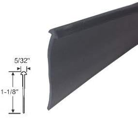Black 1-1/8" Half-Round Type Shower Door Bottom Seal and Sweep - 36 in Long