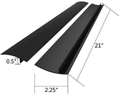Silicone Kitchen Stove Gap Covers, Kitchen Counter Gap Anti-Slip Non-Tacky Filler Seals Spills Between Counter, Stovetop, Oven, Washer, Heat-Resistant，Set of 2 (21 Inches, Black) by liboyixi