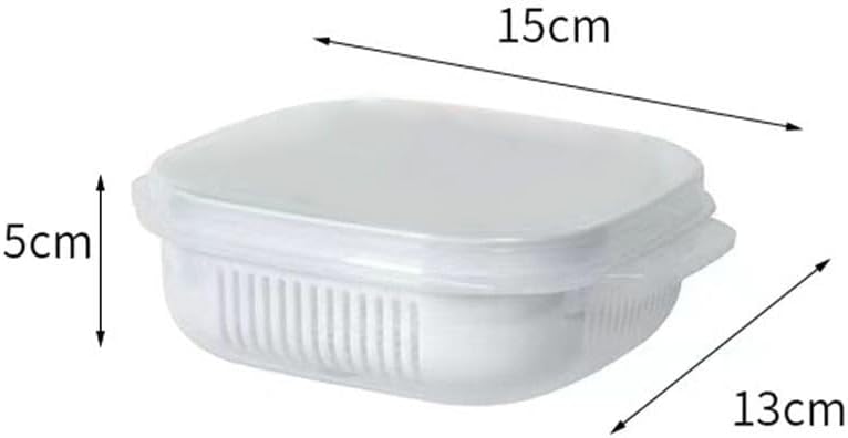Fruit Storage Containers for Fridge, with Removable Colanders, Double Layer Drainage Preservation Box, Airtight Food Storage Containers with Lids, for Food Washing, Draining, Keeper Fresh (3pcs)