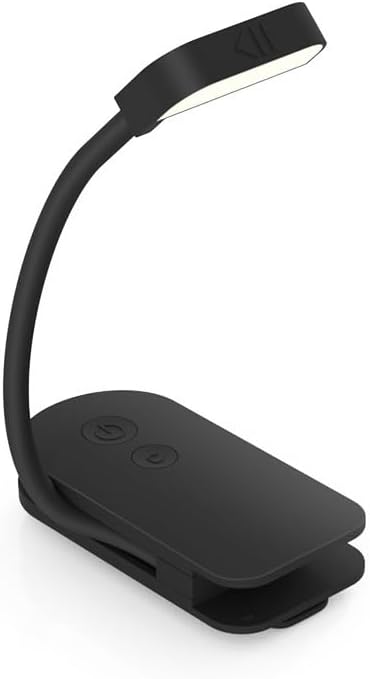 Choudao Rechargeable Book Light, Portable Reading Light,Black | Eye Caring 3 Color Temps, Extremely Long Battery Life, Portable Clip-On Reading Light for Studying