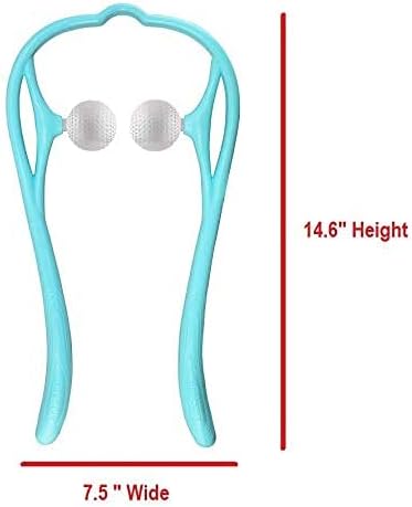 Mount Plus M1212 Shiatsu Neck Massager for Neck and Shoulder with Deep Tissue Trigger Point Manual Self Muscle Massage for Muscle Pain Relief (Simulates Massage Therapist Hands) (1 Pack Blue)