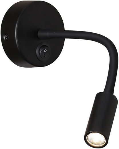 LED Reading Lamp 3W Warm White 3000K for Reading Books Black Plug Cord 2PCS (RS032)