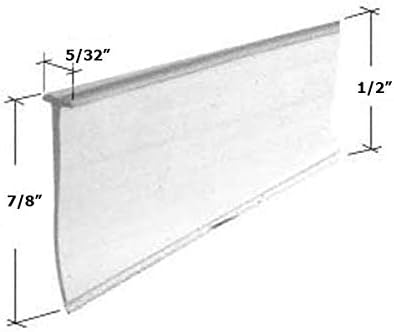 Gordon Glass® Clear Tapered Shower Door Bottom Seal and Sweep T Type - 36 in Long, Height - Tapered from 7/8" to 1/2"