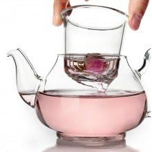 Jusalpha 11 PC-Glass Filtering Tea Maker Teapot with a Warmer and 6 Tea Cups Set (Version 2, 27-Oz) | 6 units of 1.7 oz tea cups, tea set comes with a 27 oz teapot with a removable infuser