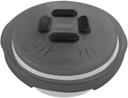 Hover Cover Collapsible Magnetic Splatter Cover, 10-Inch Clear BPA-Free Food Lid Vented Plate Guard with Steam Vents, Anti-Splash Microwave Lid, Dishwasher Safe Space-Saving Magnetic Storage, Charcoal