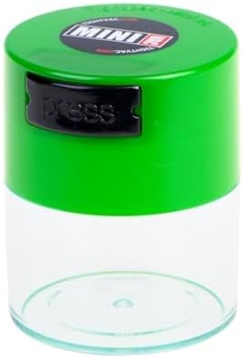 Minivac - 10g to 30 grams Airtight Multi-Use Vacuum Seal Portable Storage Container for Dry Goods, Food, and Herbs - Green Clear