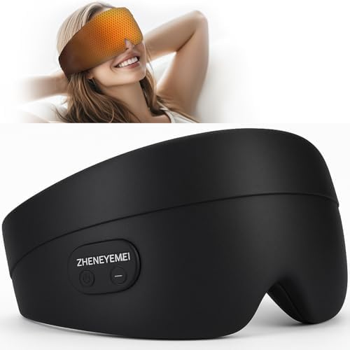 Heated Eye Masks for Dry Eyes, Cordless Silk Mask, 3 Heat Levels Electric Heating Pad for Eye Strain Relief & Fatigue,Ideal Eye Mask for Men Women,Sleep,Travel