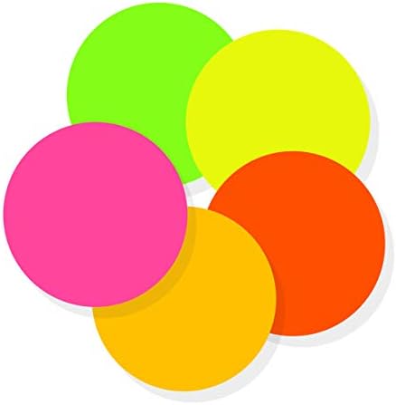 Blank Color Coding Stickers, Writable Surface â€“ 500 Permanent Labels per Roll (Yellow Fluorescent, 1.5" Circle)