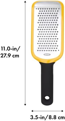 OXO Good Grips Etched Coarse Grater with Handle, Orange | Coarse Kitchen Grater, Sharp Etched Teeth, Non-Slip Handle, Hard Cheese, Vegetables, Chocolate, Easy Grip