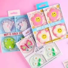 CALA Hot & Cold Eye Pads, Reusable Gel Eye Masks, Frog and Unicorn Design, Microwavable and Freezable, 2 Pairs
