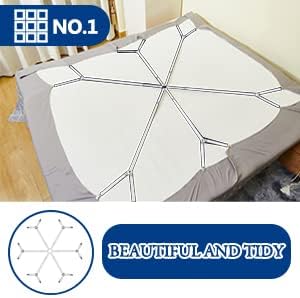 TGOOD Gift for Mum!Sheet Fasteners keepers-Adjustable Elastic Bed Sheet Holder Straps for Full,Queen,King Twin Bed,6 Way Cross Sheet Clips Suspenders Band,Fitted Round and Square Mattresses.(black)