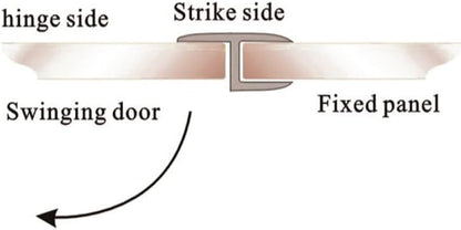 Frameless Shower Door Bottom Seal Shower Sweep with Drip Rail for 1/4" Glass,36" Long, Vinyl, Clear | Vinyl, Clear,Shower Door Bottom Sweep