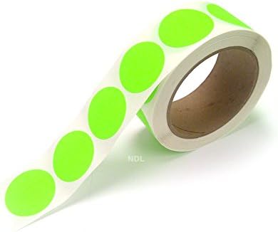 Blank Color Coding Stickers, Writable Surface â€“ 500 Permanent Labels per Roll (Yellow Fluorescent, 1.5" Circle)