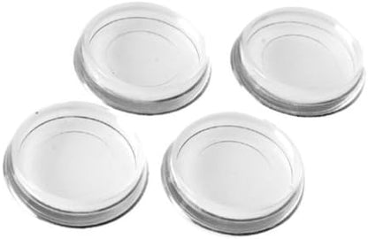 Shepherd 1-7/8" Round Reusable Plastic Furniture Caster Cups for Couches, Chairs, Tables on Carpet or Hard Surfaces, Furniture Wheel Caster Cups, Set of 4, Clear