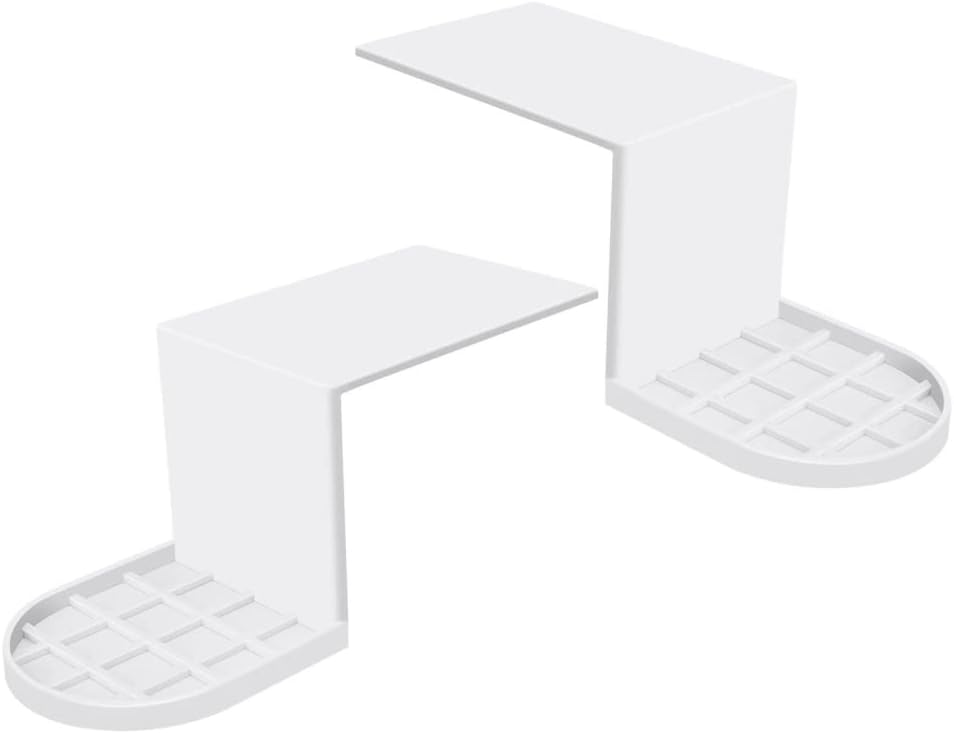 Laundry Detergent Cup Holder, 2 Pack No-Spill Drip Catcher Tray for Liquid Soap and Fabric Softener Dispenser (White)