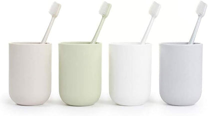 Toothbrush Cup, Bathroom Cup, Toothbrush Holder, Bathroom Tumbler, Plastic, 350ml (White)