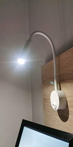 Wall Mounted LED Reading Lamp Focused 25° Spotlight for Bedroom headboard Marine Cabin Boat Yacht Interior Light Hotel Suite Hospital Patient Room Bedside Sconce 4.92ft Cord