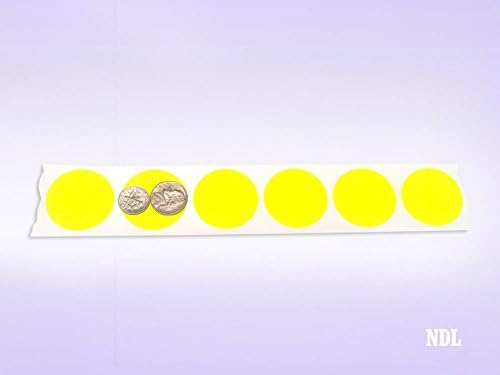 Blank Color Coding Stickers, Writable Surface â€“ 500 Permanent Labels per Roll (Yellow Fluorescent, 1.5" Circle)