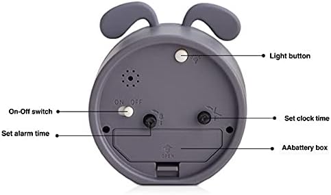3" Cat Silicone Analog Alarm Clock Silent Non Ticking Backlight Desk Clock