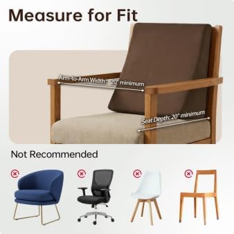 Vekkia Lumbar Support Pillow for Recliner, Ergonomic Back Support for Couch | Backrest Pillow, Improve Posture, Relieve Back Pain for Long Sitting & Elderly, for Armchair & Sofa, Removable Cover,Brown