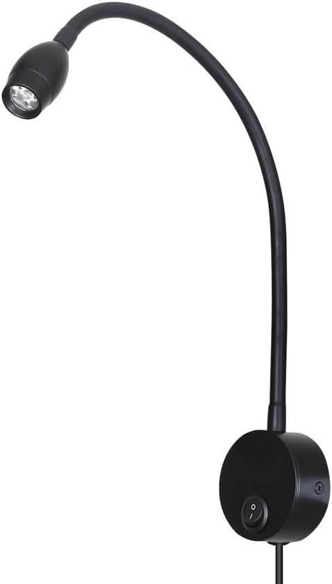 LED Reading Lamp 3W Warm White 3000K for Reading Books Black Plug Cord 2PCS (RS032)