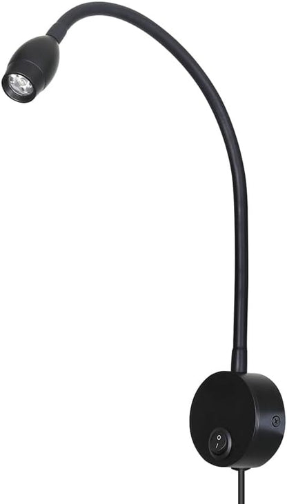 LED Reading Lamp 3W Warm White 3000K for Reading Books Black Plug Cord 2PCS (RS032)