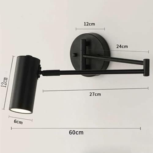 Swing Arm Wall Sconce Adjustable Wall Mount Reading Light Headboard Lamp, Modern Hardwired Sconces GU10 Wall Swivel Spot Lights for Bedroom Bedside Living Room Study