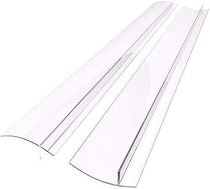 2 Pcs Silicone Stove Counter Gap Cover Oven Guard Seal Slit Strip Kitchen (Clear, 25 Inch)