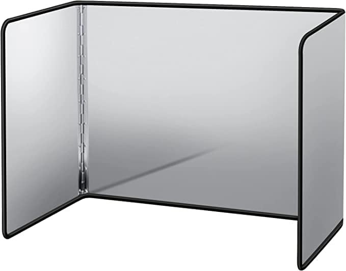 Splatter Guard for Frying Non-Stick 3 Sided Foldable Grease Splatter Screen Stainless Steel Backsplash Anti Splatter Shield Guard for Stove Screen Protector for Frying Stove Top Wall L ANGINORLD