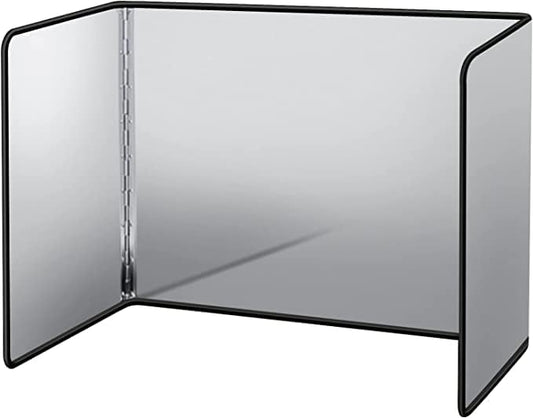 Splatter Guard for Frying Non-Stick 3 Sided Foldable Grease Splatter Screen Stainless Steel Backsplash Anti Splatter Shield Guard for Stove Screen Protector for Frying Stove Top Wall L ANGINORLD