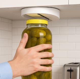 Under Cabinet Jar Openers for Weak Hands, Jar Opener for Seniors, Arthritis One Handed Gadget & Bottle Opener, Essential Kitchen Gadgets for Home Assistance Heavy-Duty Grip Tool for All Jar Sizes