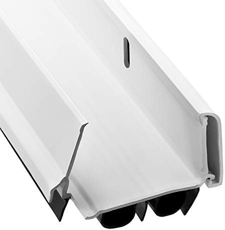 Adjustable Double Bubble Door Sweep & Draft Stopper | Under Door Seal for Exterior Doors 1 3/4" x 35.75" (White 36 inch nominally sized)