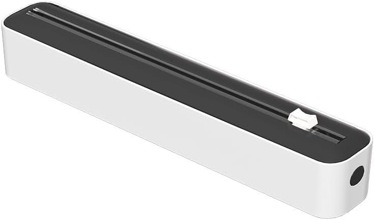 Plastic Wrap Dispenser with Slide Cutter, Cling Film Dispenser with Safe Hidden Blade, Easy Refill Food Wrap Holder Fits 12 Inch Standard Rolls, Countertop Kitchen Wrap Organizer