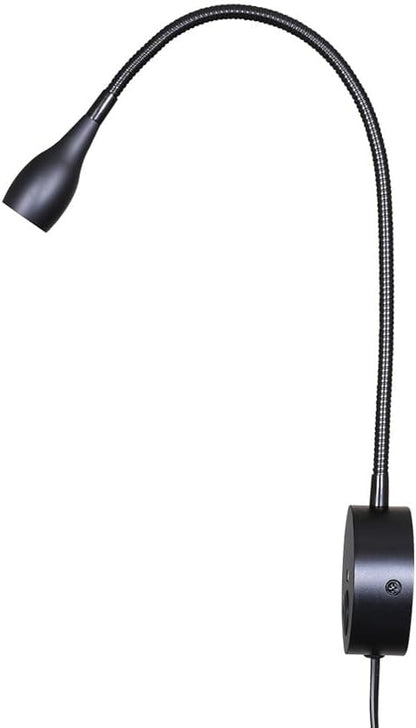 LED Reading Lamp 3W Warm White 3000K for Reading Books Black Plug Cord 2PCS (RS032)