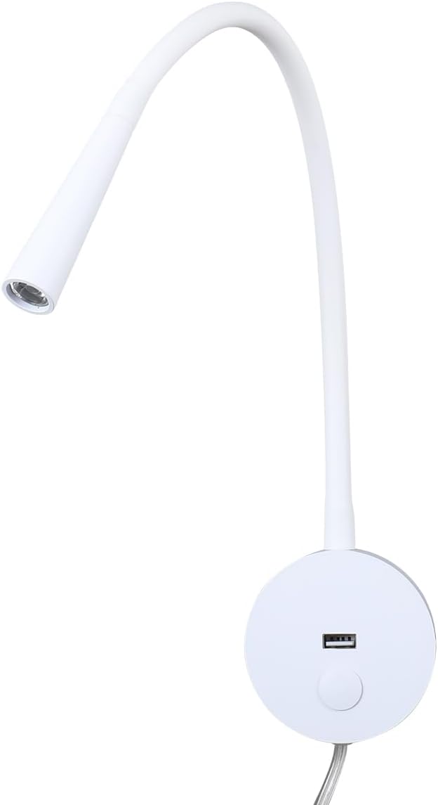 Wall Mounted Reading Lamp LED 3W Warm White 3000K Hardwired for Reading Matt Black(Black Hard-Wired 2PCS)
