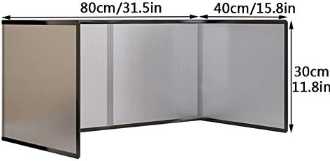4 Sided Oil Splatter Guard, Grease Splatter Screen, 31.5"Dx15.8"Wx11.8"H | Heavy-Duty Stainless Steel Stove Splash Guard, Foldable Oil Proof Baffle Fry Wall Splash Guards, Folds Flat, Heat Safe